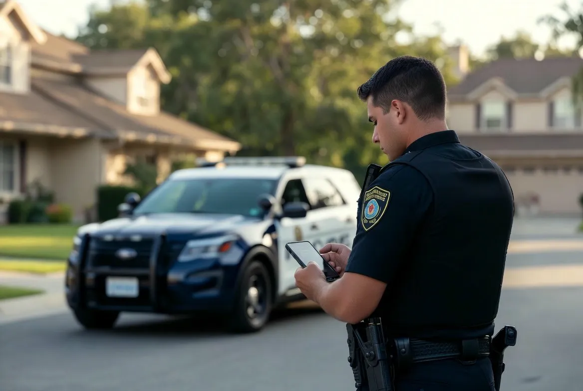 Officer using Smart Squad on a mobile device in the field
